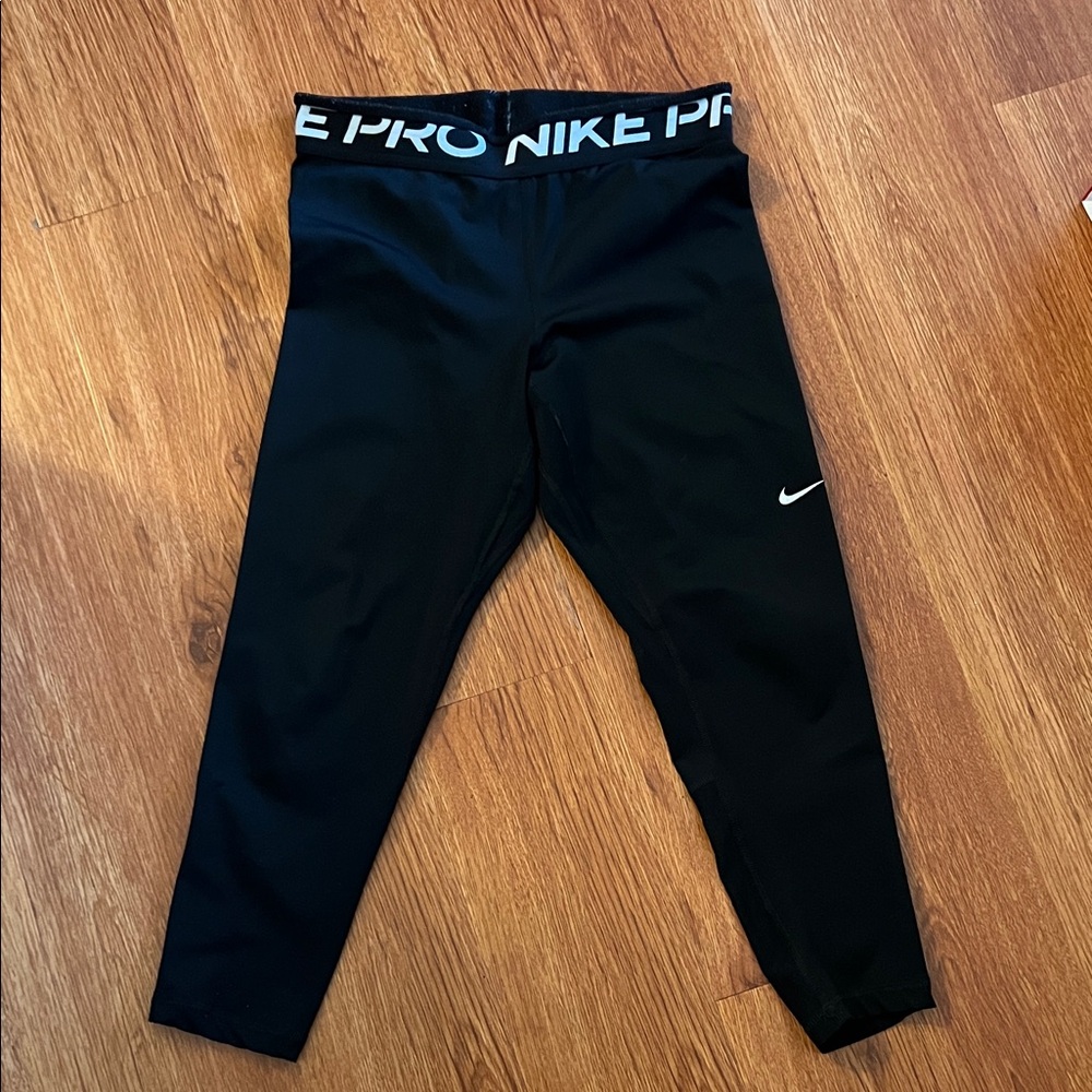 Nike Pro Black Leggings with White Accents